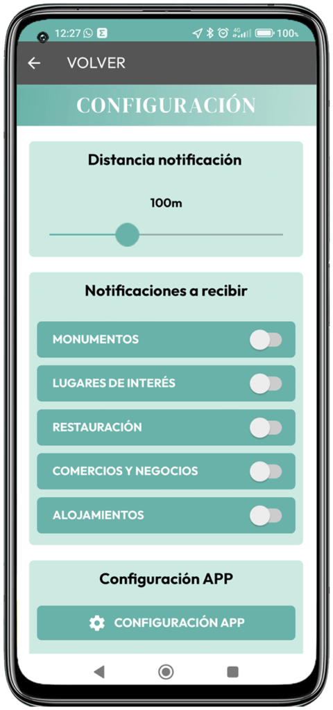Configuración de notificaciones de proximidad