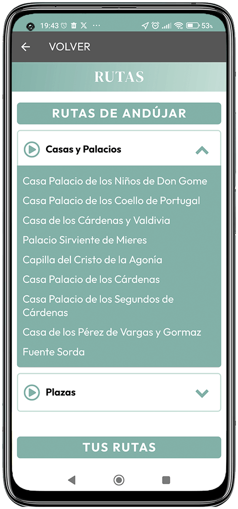 Rutas turísticas interactivas en la app Descubre